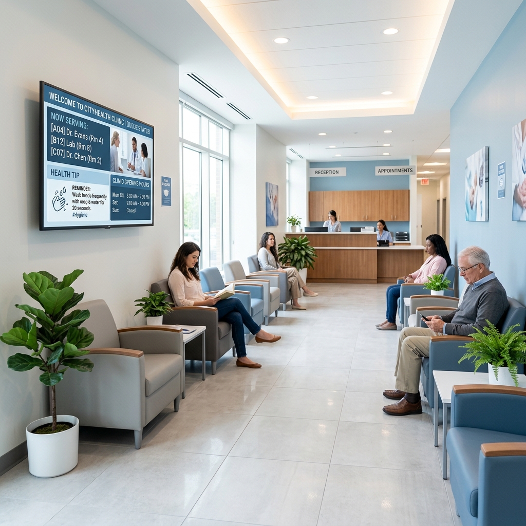 Digital Signage in a Hospital Waiting Room