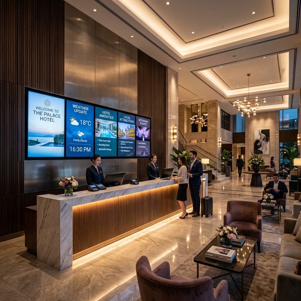 Digital Signage in a Hotel Reception
